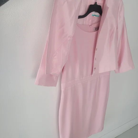 Chic Tutu Pink Dress and Jacket Set By Kasper Size 14/16 - Picture 2 of 16